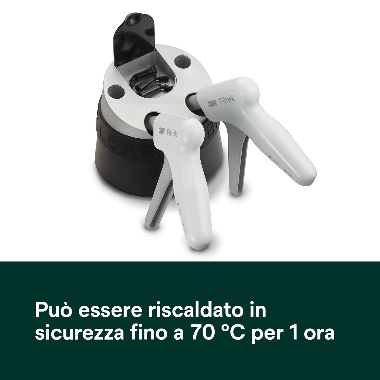3- Filtek Supreme Flowable Capsule: Può essere riscaldato in sicurezza fino a 70 ºC per 1 ora