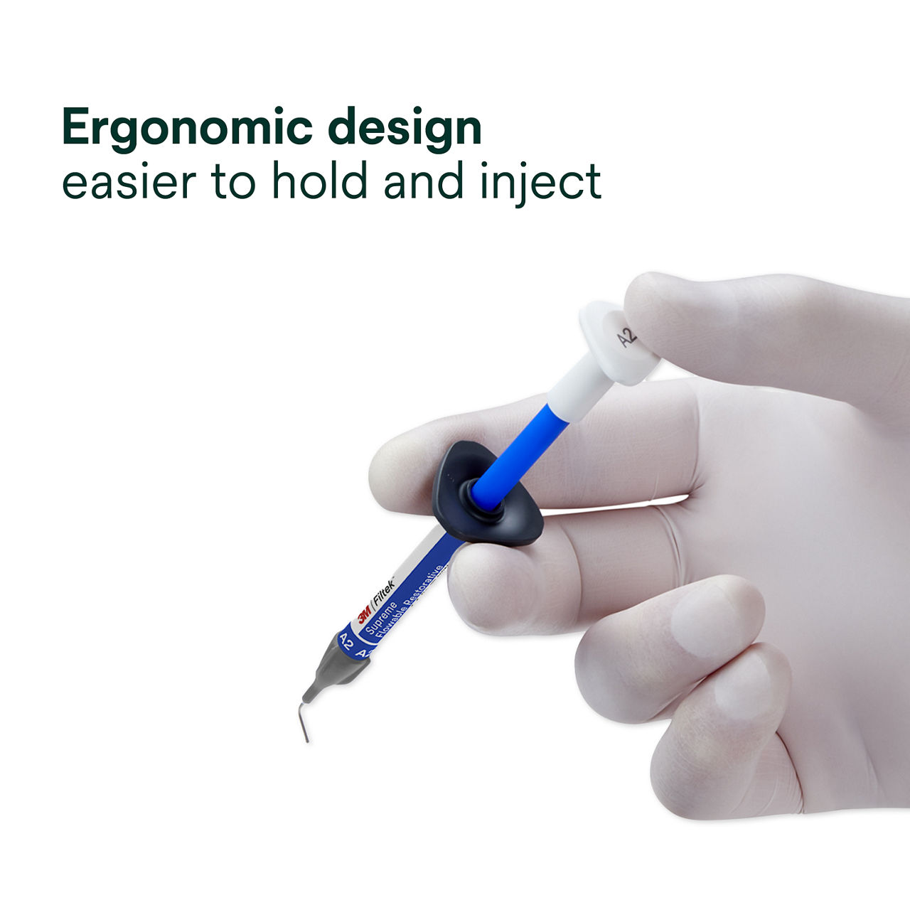 (3) Filtek Supreme Flowable, Syringe: Ergonomic design