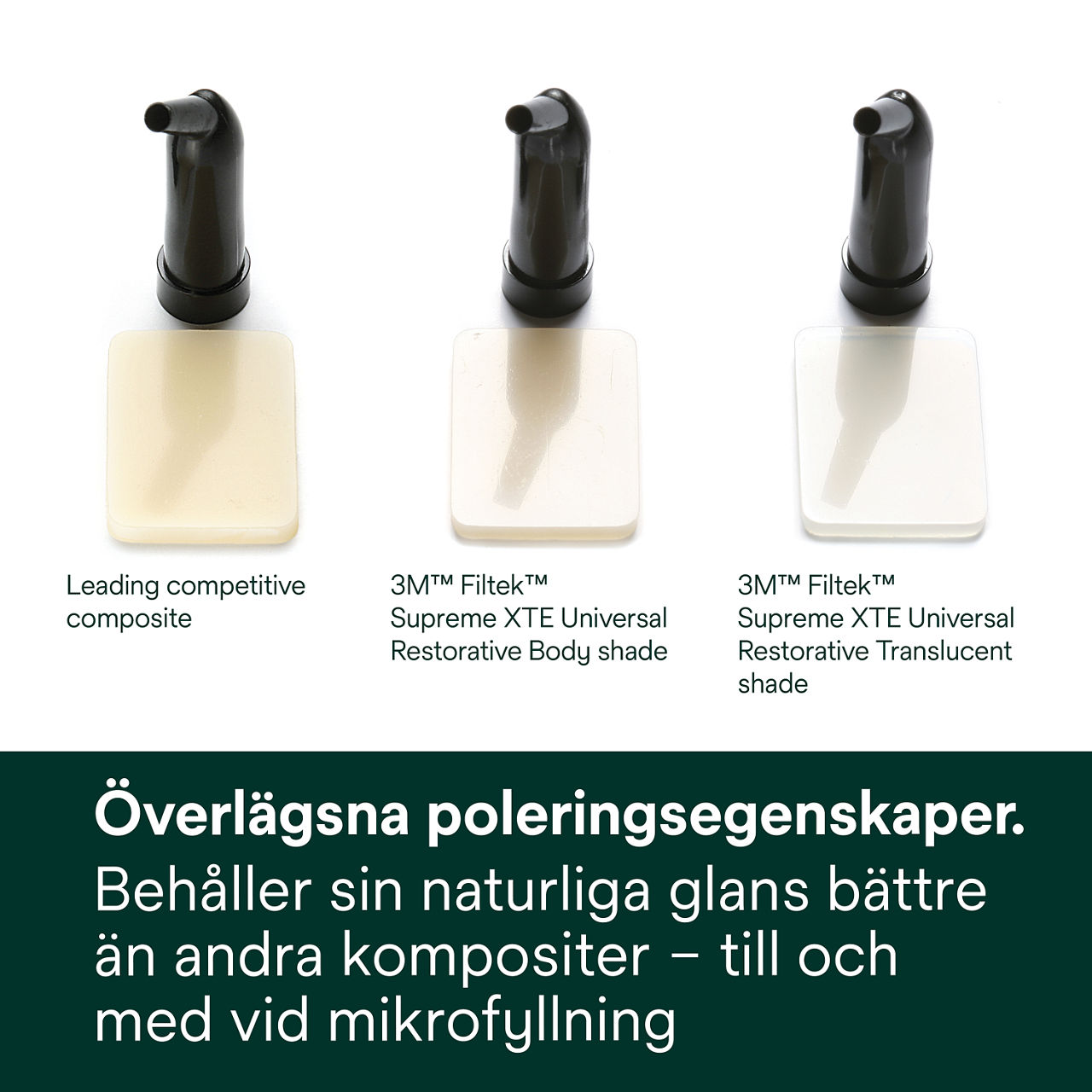 2- Filtek™ Supreme XTE: Överlägsna poleringsegenskaper.