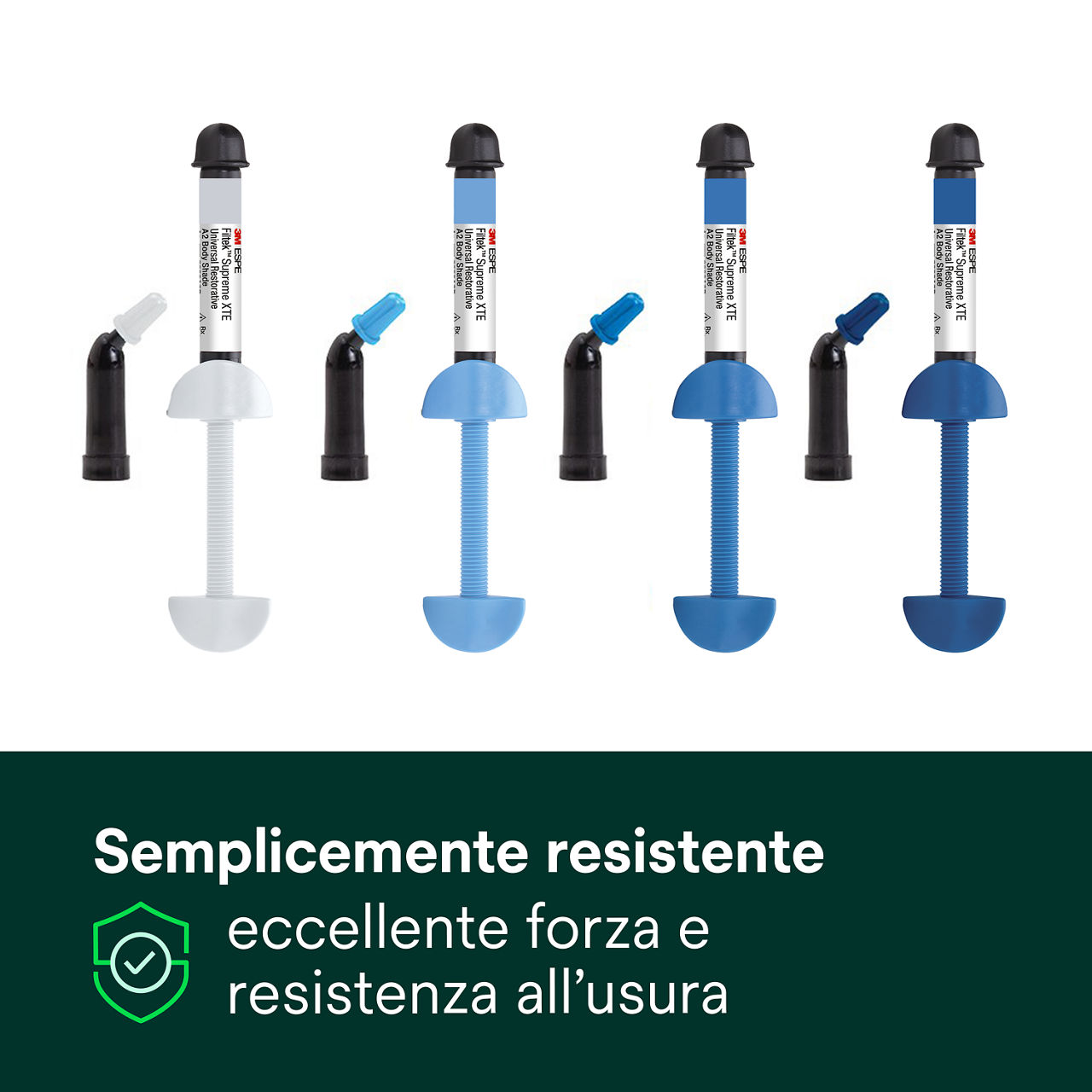 3- Filtek Supreme XTE: Semplicemente resistente: ottima resistenza all'usura
