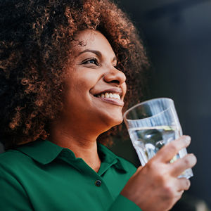 lady with a glass