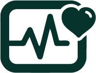Symbol, das Herzmonitor, Herzschlag, Pulslinie darstellt, Vektorillustration