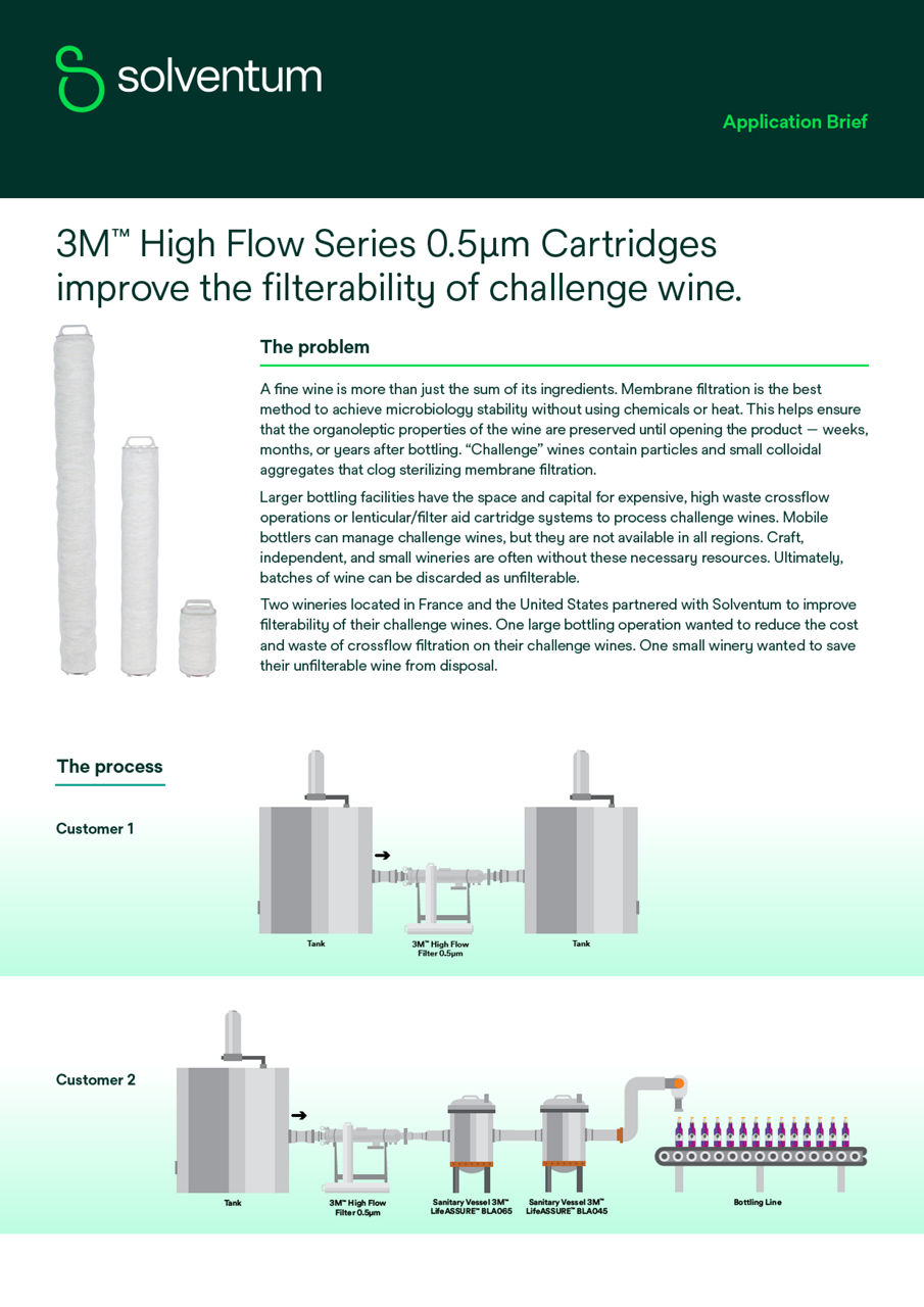 Customer application brief - High flow 0.5µm for wine production - English