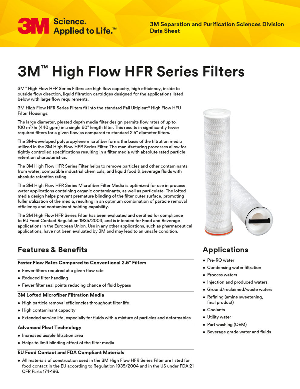 F&S 3M™ High Flow HFR Series Filters_datasheet_EN