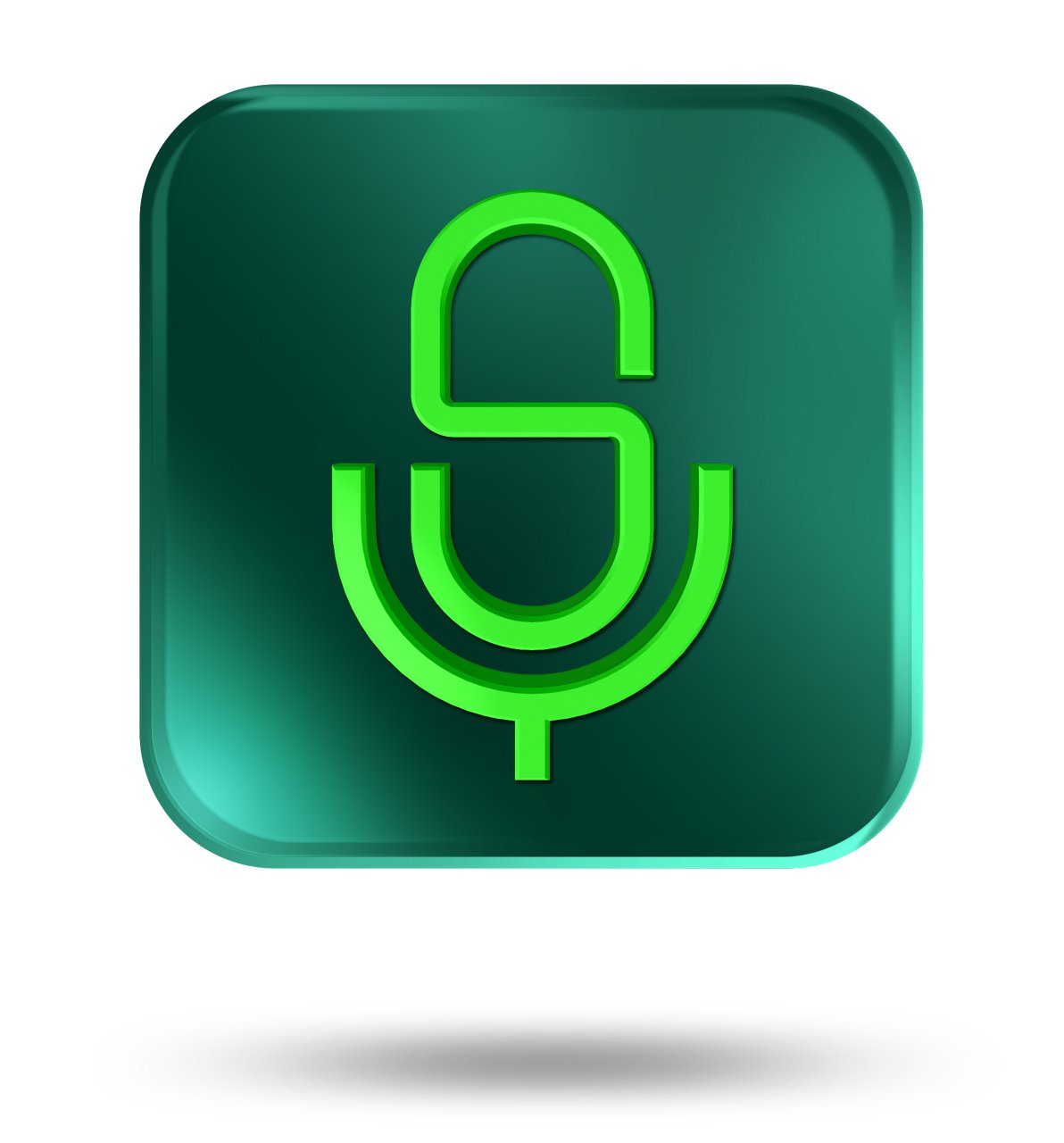 3D icon of a speech recognition microphone.