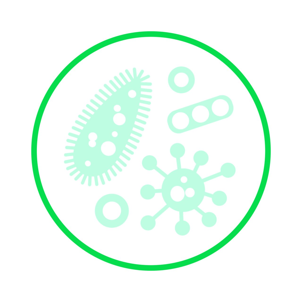 Icon illustrating immobilize bacteria icon - light