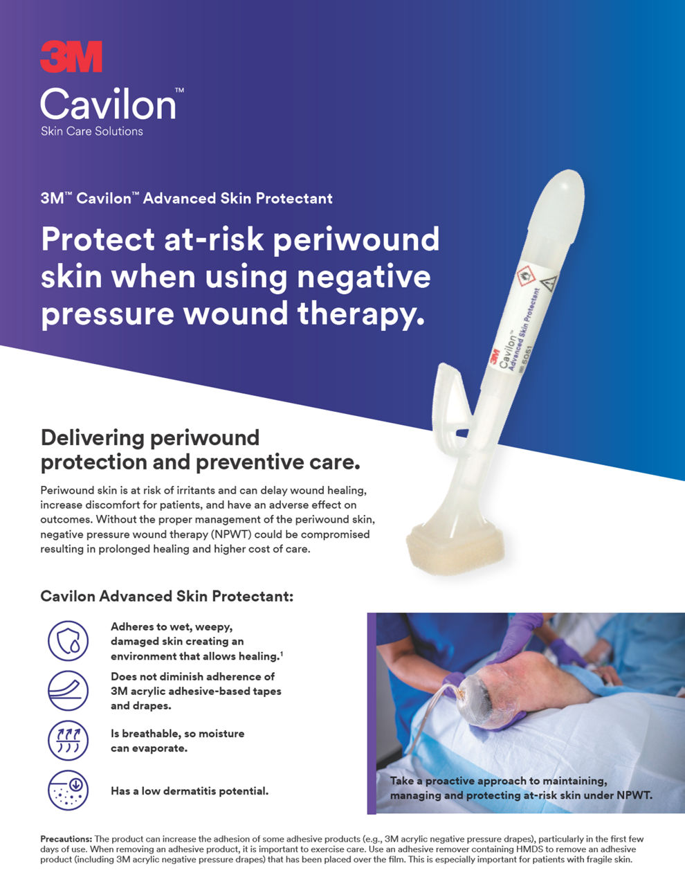 Cavilon Advanced Skin Protectant vascular access protection flyer cover preview