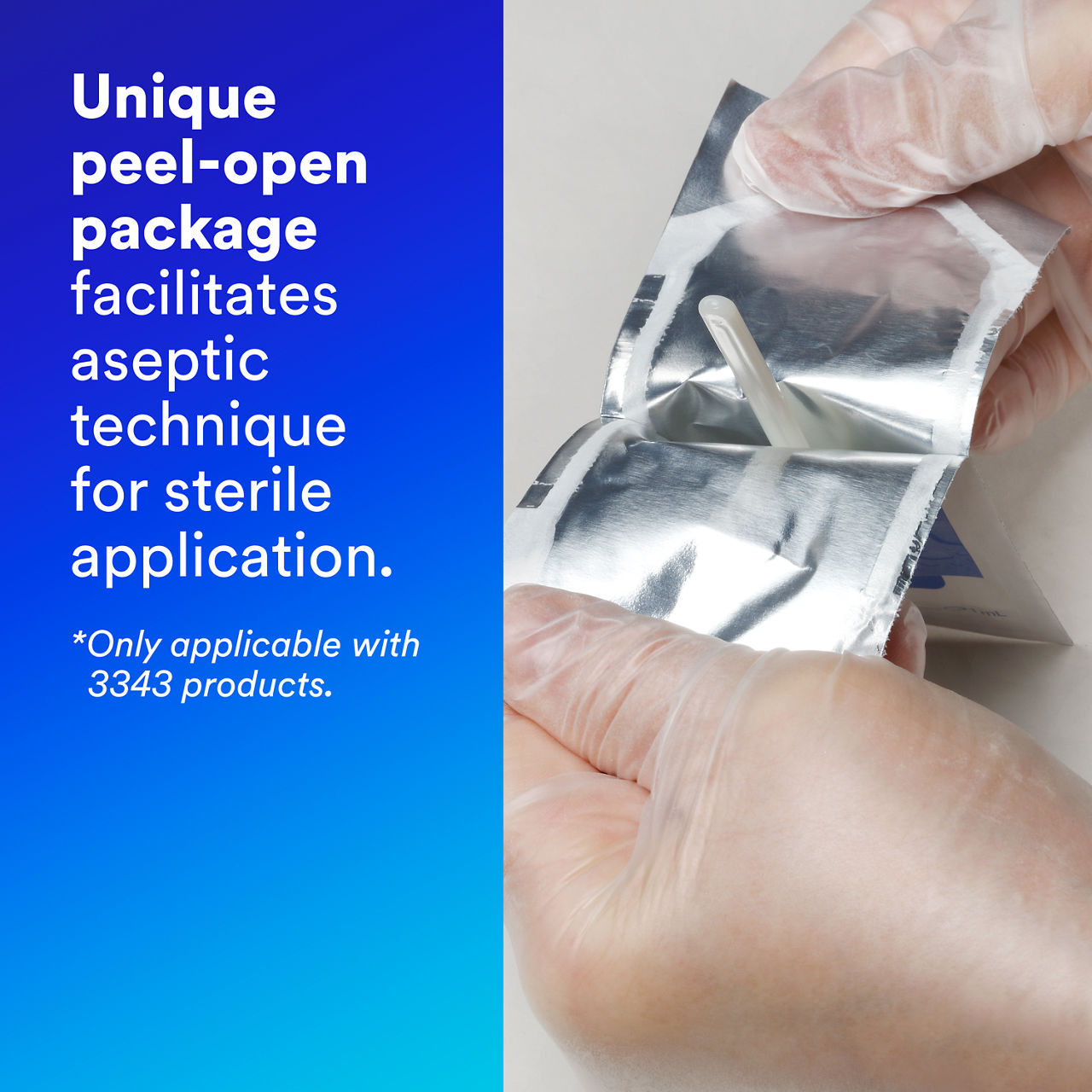 (5) Cavilon No Sting Barrier Film: Unque peel-open package facilitates aseptic technique