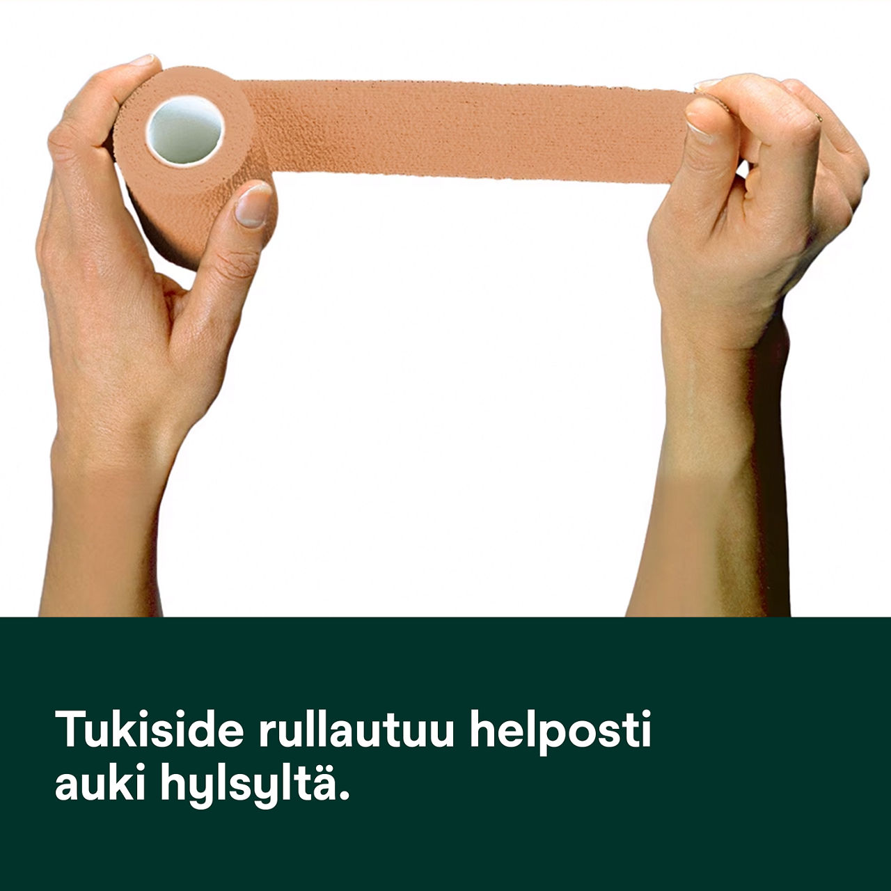 3 - Coban Self-Adherent Non-Latex: Tukiside rullautuu helposti auki hylsyltä.