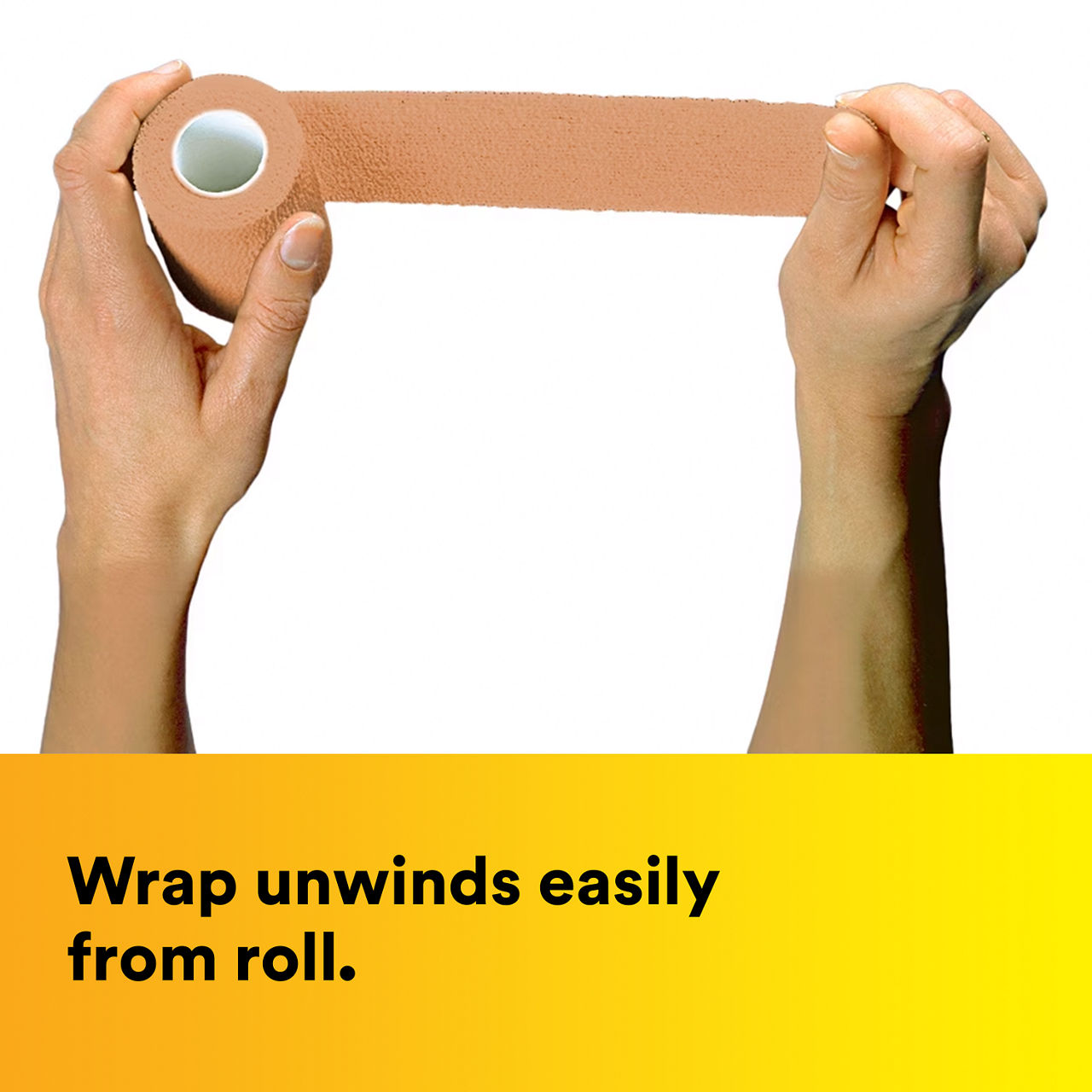 (3) Coban NL: Wrap unwinds easily from roll