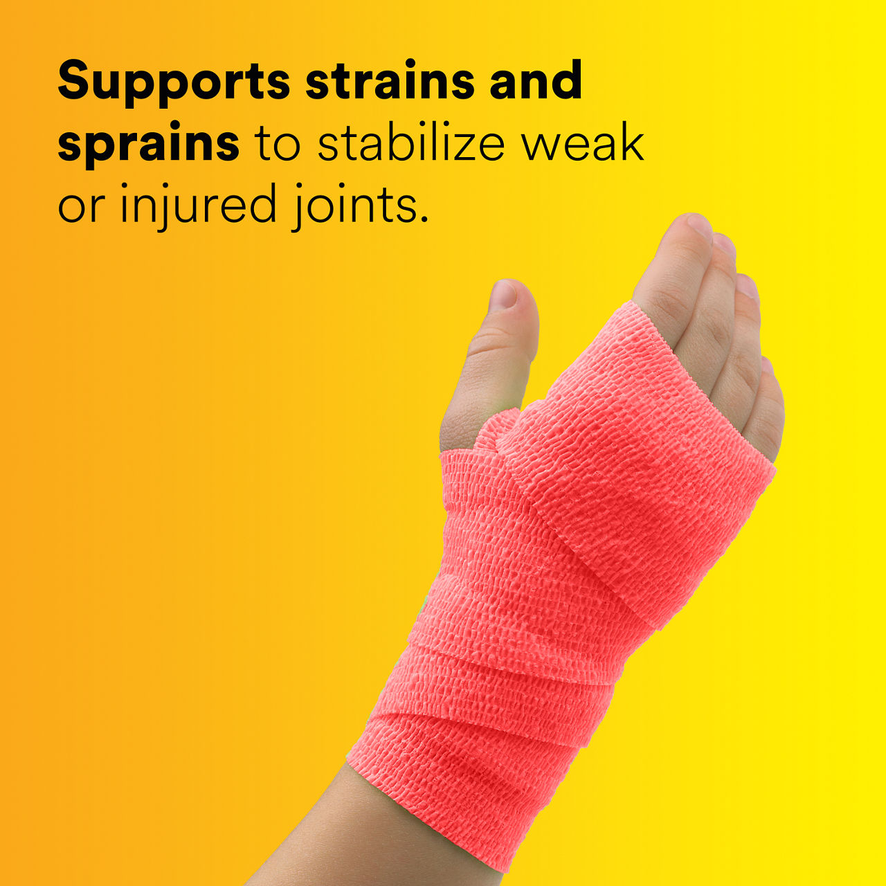 (6) Coban NL: Supports strains and sprains to stabilize weak or injured joints