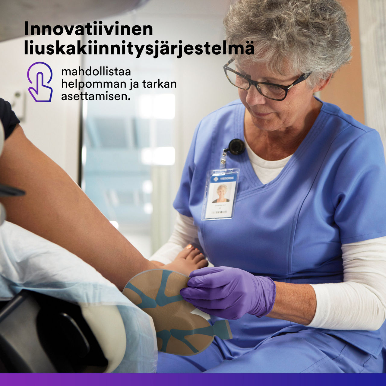 (3) Tegaderm™ Silicone Foam - Heel: Innovatiivinen piikkien jakelujärjestelmä.