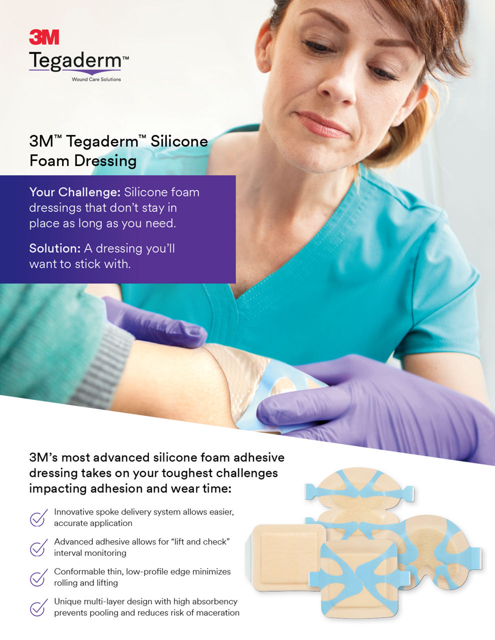 3M™ Tegaderm™ Silicone Foam Dressings Sell Sheet PDF