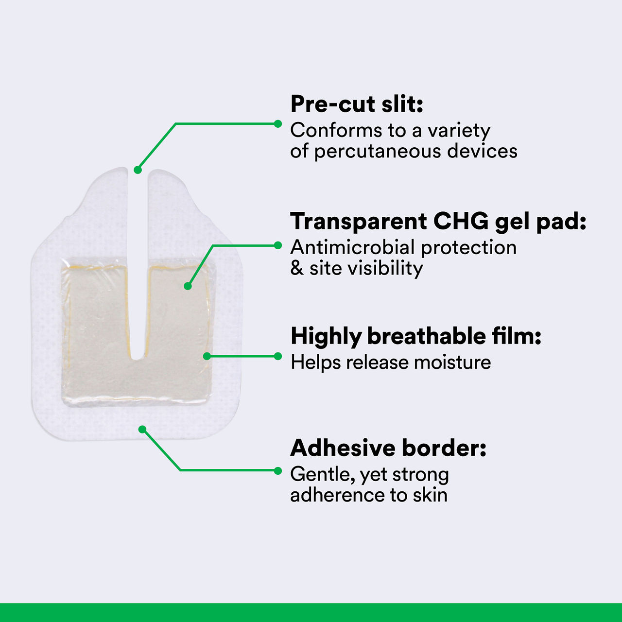 (2) Tegaderm CHG Gel Pad 1664/1664R: Components of gel pad