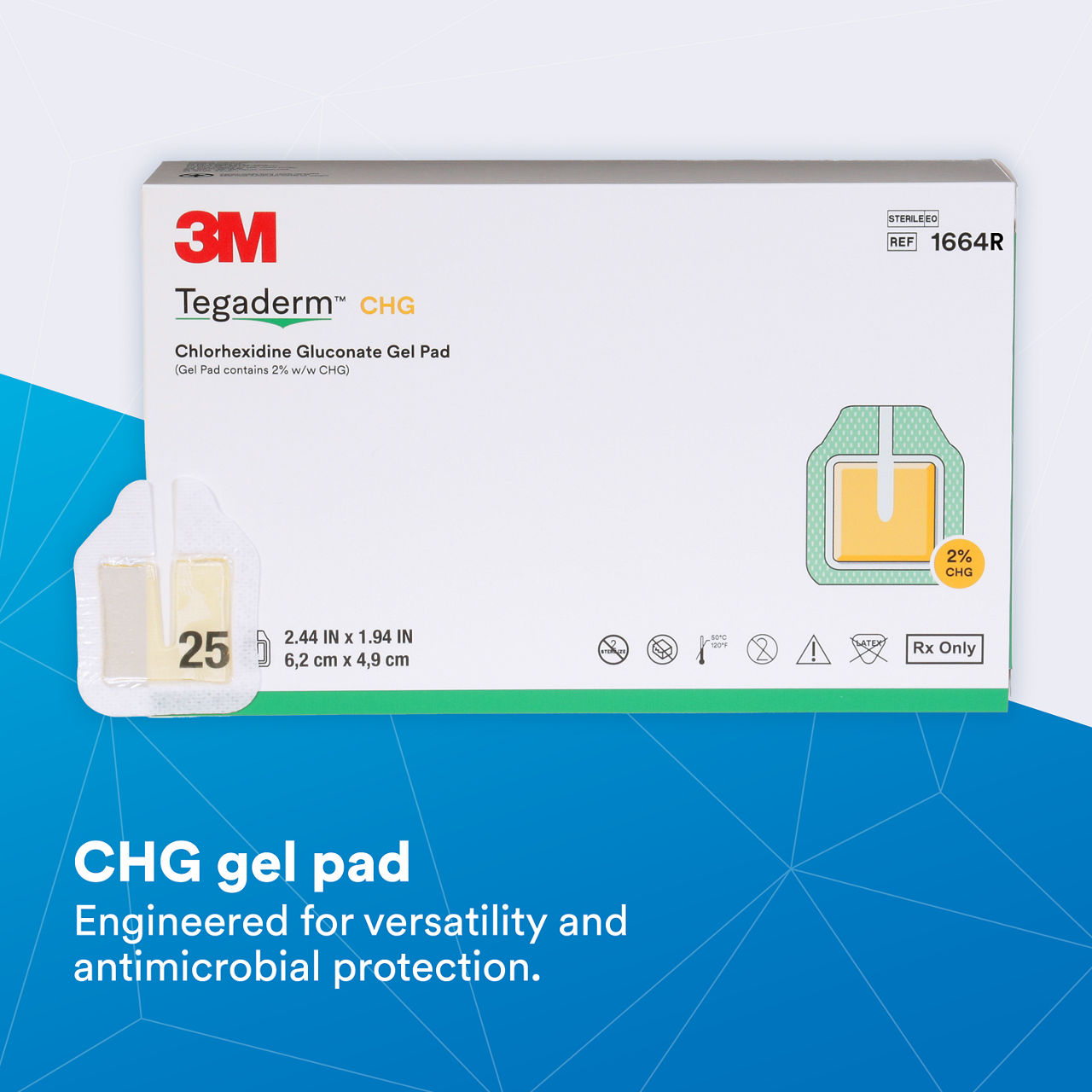 (1) Tegaderm™ CHG Gel Pad 1664 : Tampon de gel CHG