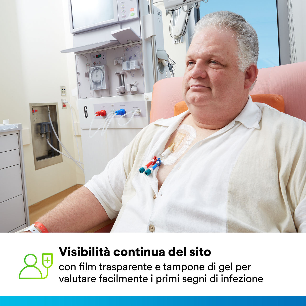 (5) Tegaderm CHG IV Securement 1659: Continuous site visibility