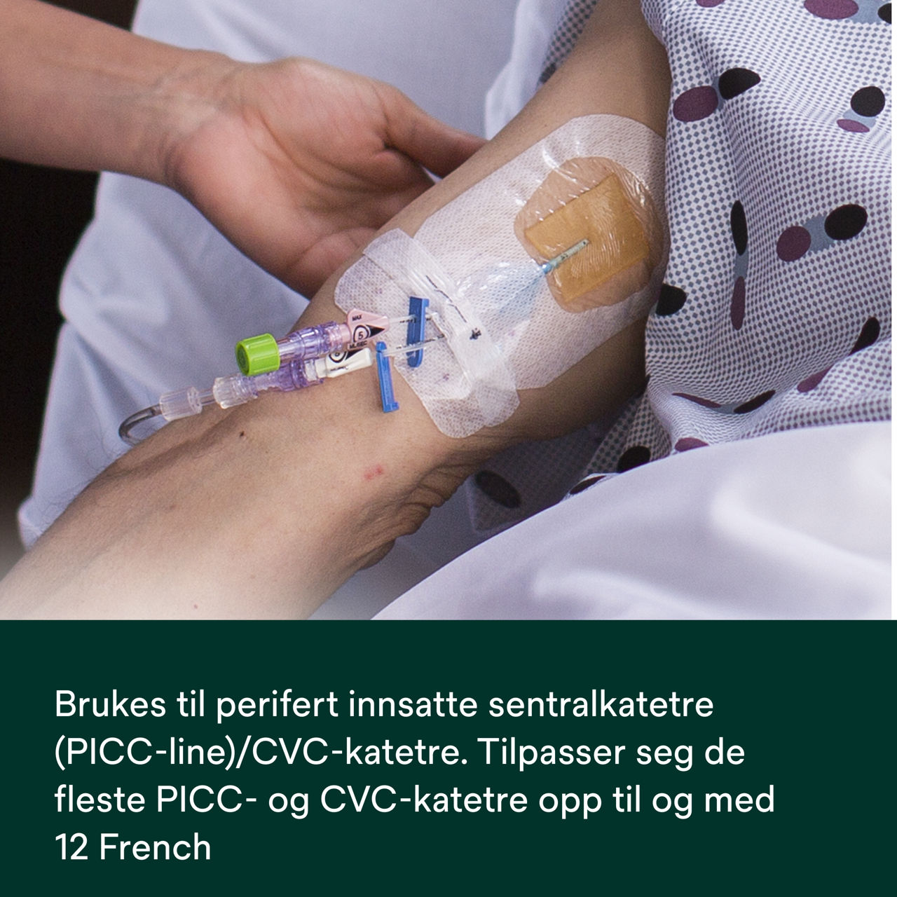 (6) PICC/CVC-enhet + CHG IV-forbinding 1877-2100: Bruk på PICC/CVC-katetre