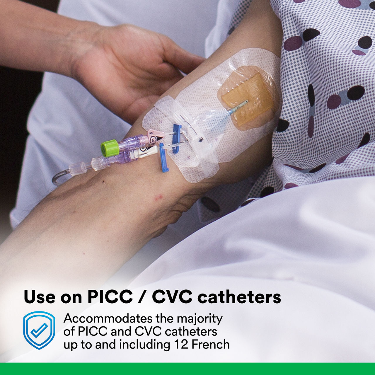 (6) PICC/CVC Device + CHG IV Dressing 1879-2100: Use on PICC/CVC catheters