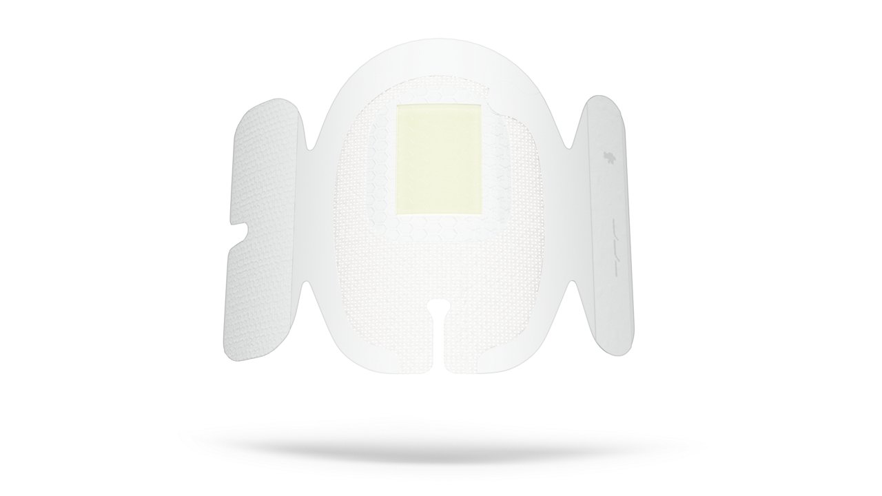 3M™ Tegaderm™ CHG Klorheksidin Glukonat I.V. Sabitleme Örtüsü'nün düz bir bakış açısından görüntülenmiş hali