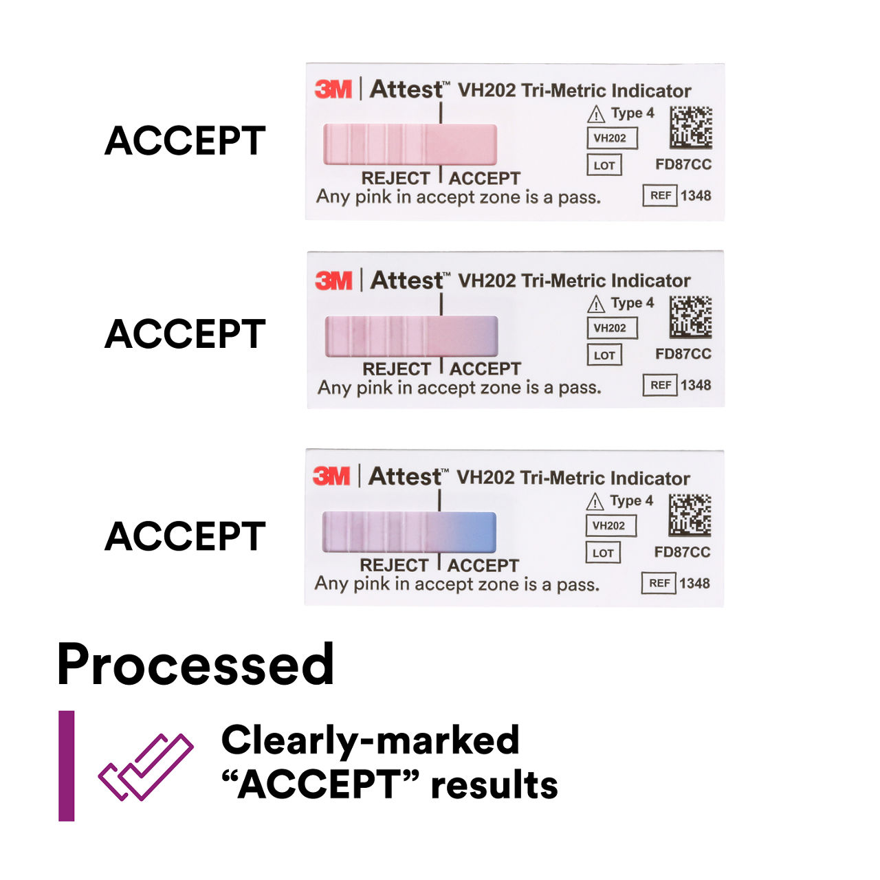 (2) Processed - Clearly marked "ACCEPT" results