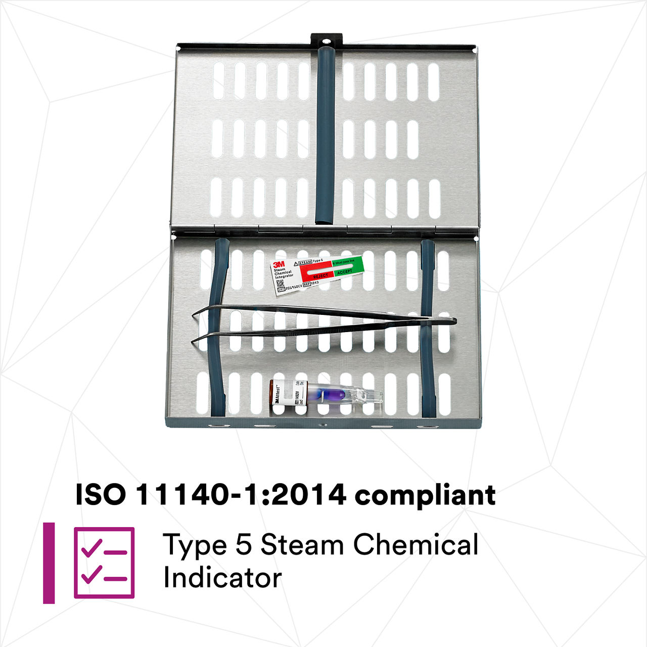 (1) ISO 11140-1:2014 compliant Type 5 Steam Chemical Indicator