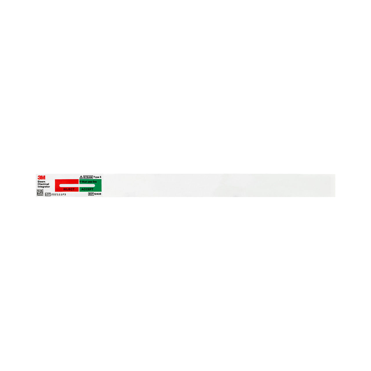 3M™ Attest™ Steam Chemical Integrator w/Extender, 1243RE, Type 5, 3/4 x9 in (1.9 x 22.9 cm), 500/BAG, 2 BAG/CS, 1000/CS