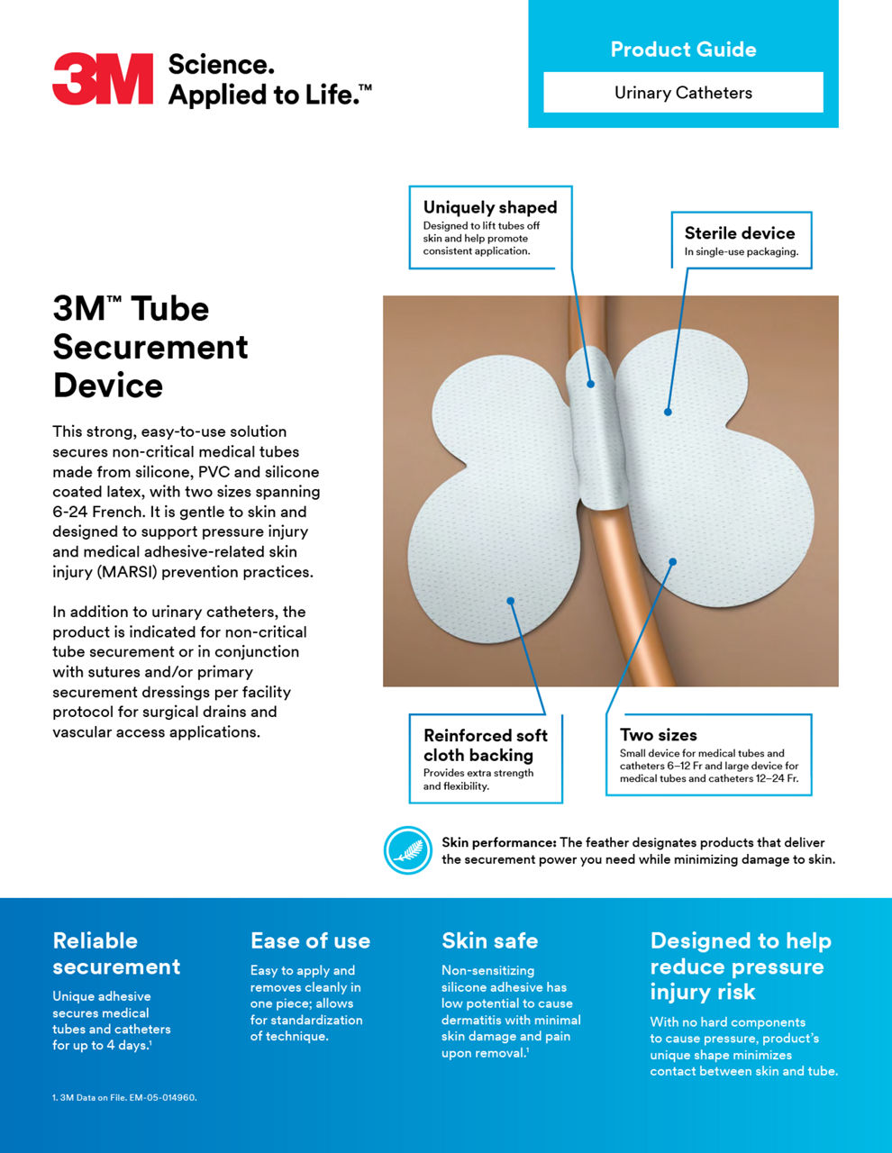 3M™ Tube Securement Device Urinary Catheter Product Guide, EN, GBL, ADA Compliant PDF