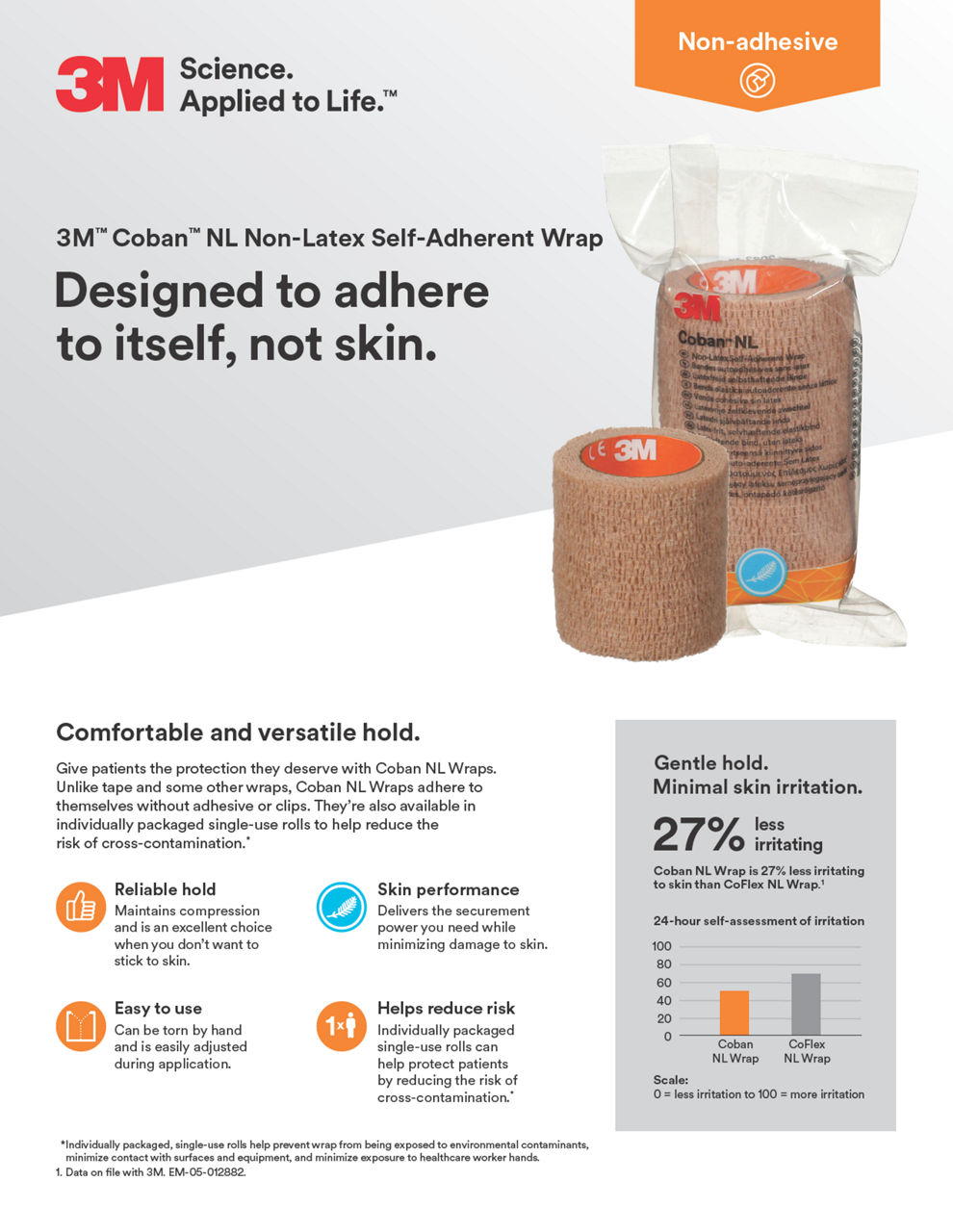 3M™ Coban™ NL Non-Latex Self-Adherent Wrap 