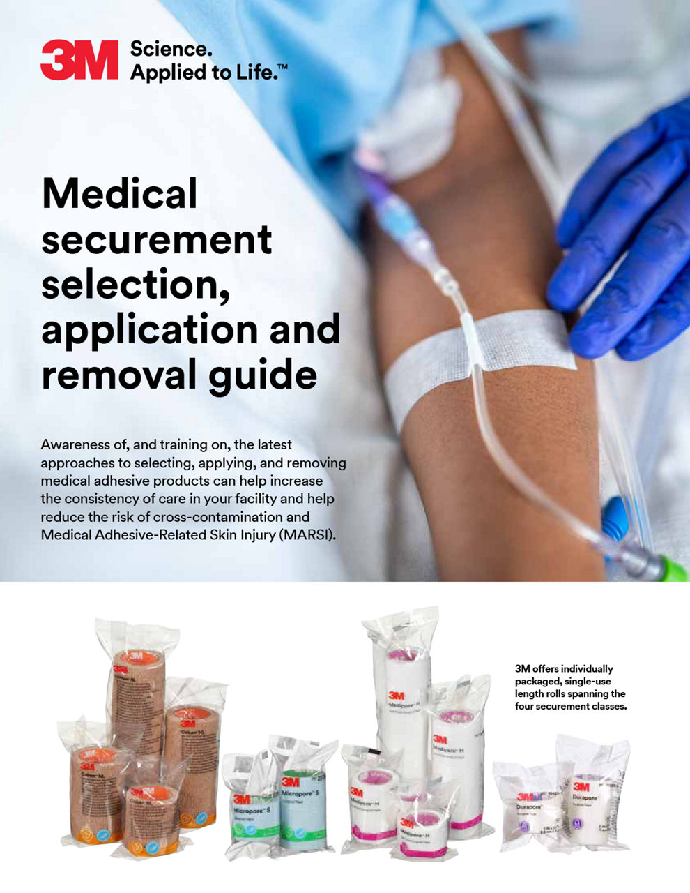 The front cover of the Medical securement selection guide