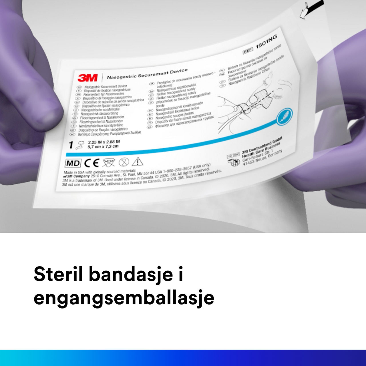 (6) Nasogastrisk festeanordning: Steril enhet i engangsemballasje