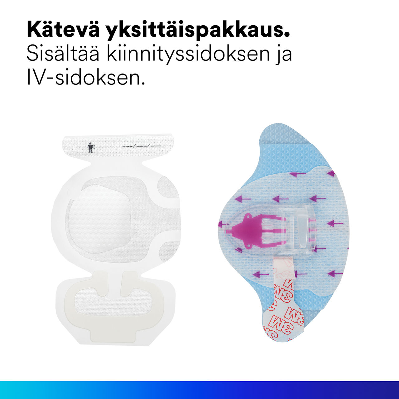 (1-1837-2100) 3M PICC/CVC + Tegaderm IV Advanced Securement: Kätevä yksittäispakkaus