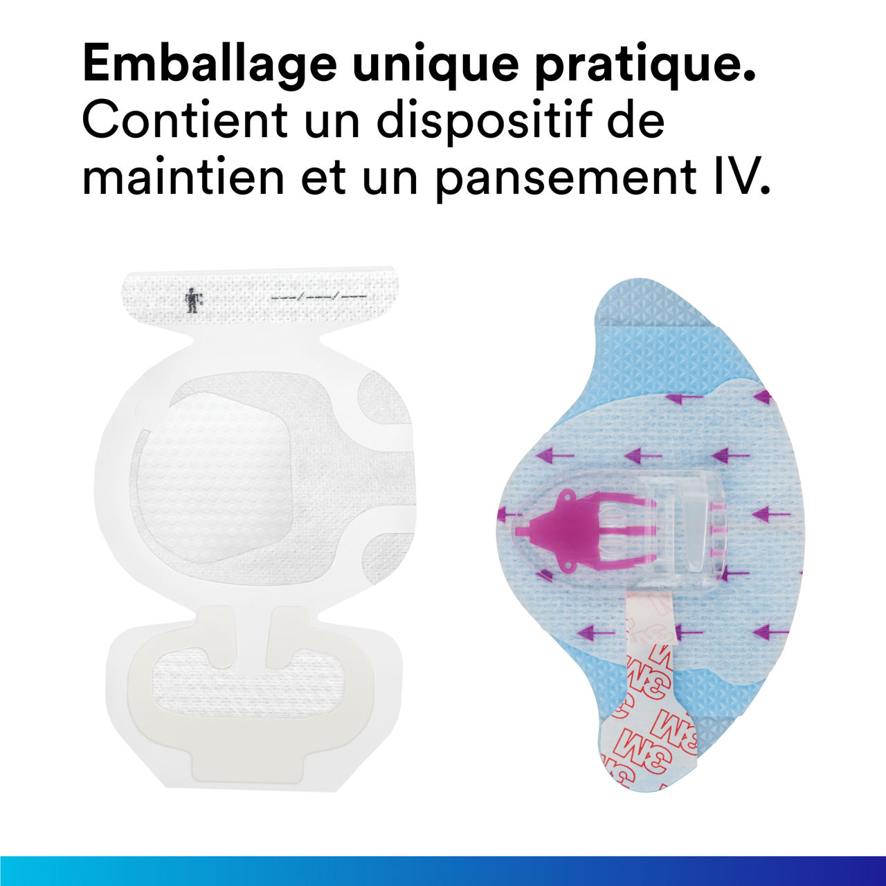 (1-1837-2100) 3M PICC/CVC + Tegaderm™ IV Advanced Securement : Emballage unique pratique