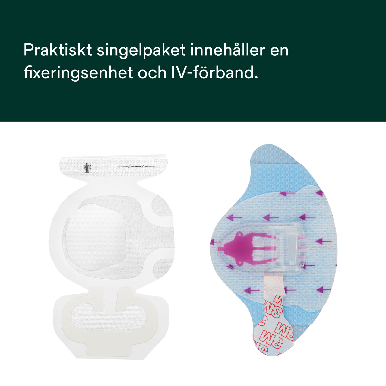 (1) PICC/CVC Device + CHG IV Dressing 1839: Bekväm singelförpackning innehållande fästanordning