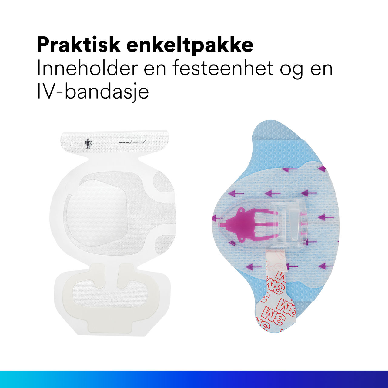 (1-1837-2100) 3M PICC/CVC + Tegaderm™ IV Advanced Securement: Praktisk enkeltforpakning