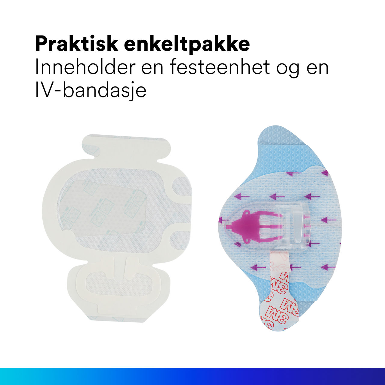 (1-1839-2100) 3M PICC/CVC + Tegaderm™ IV Advanced Securement: Praktisk enkeltpakke