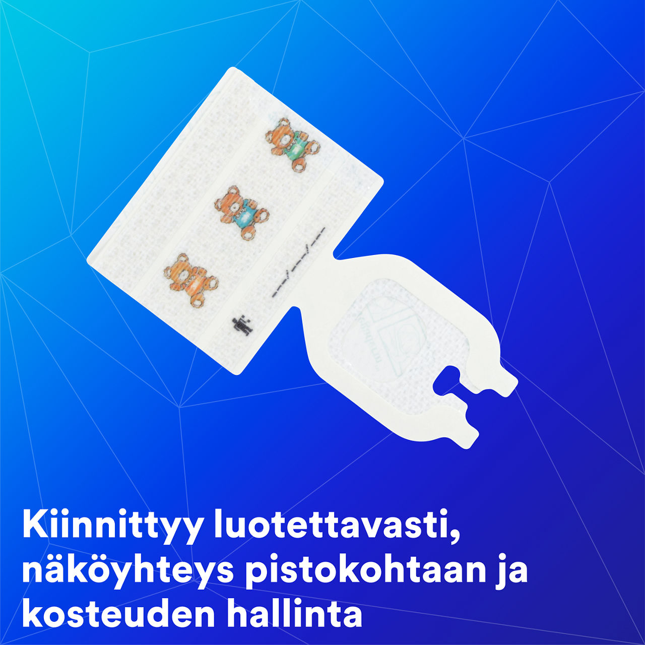 (1-1680_Tegaderm IV Advanced Securement: DK: Turvallinen kiinnittyminen, näkyvyys, kosteudenhallinta