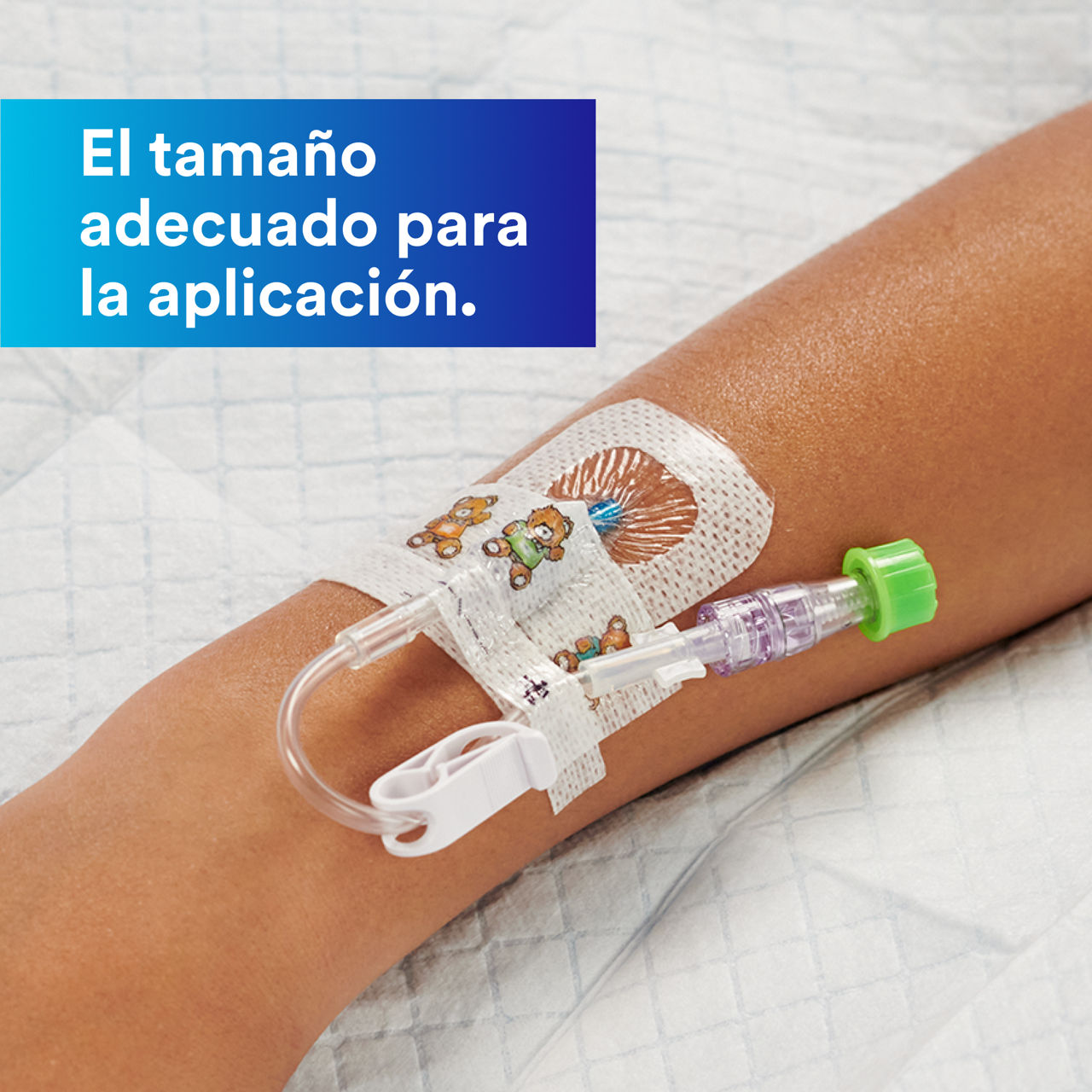 2-1680_Fijación avanzada Tegaderm™ IV:Adhesión segura, visibilidad de la zona, control de la humedad