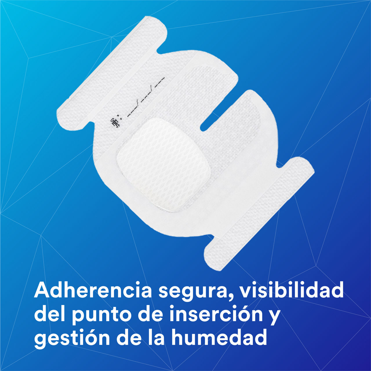1-1681_Fijación avanz. de Tegaderm™ IV:Adhesión segura,visibilidad de la zona,control de la humedad