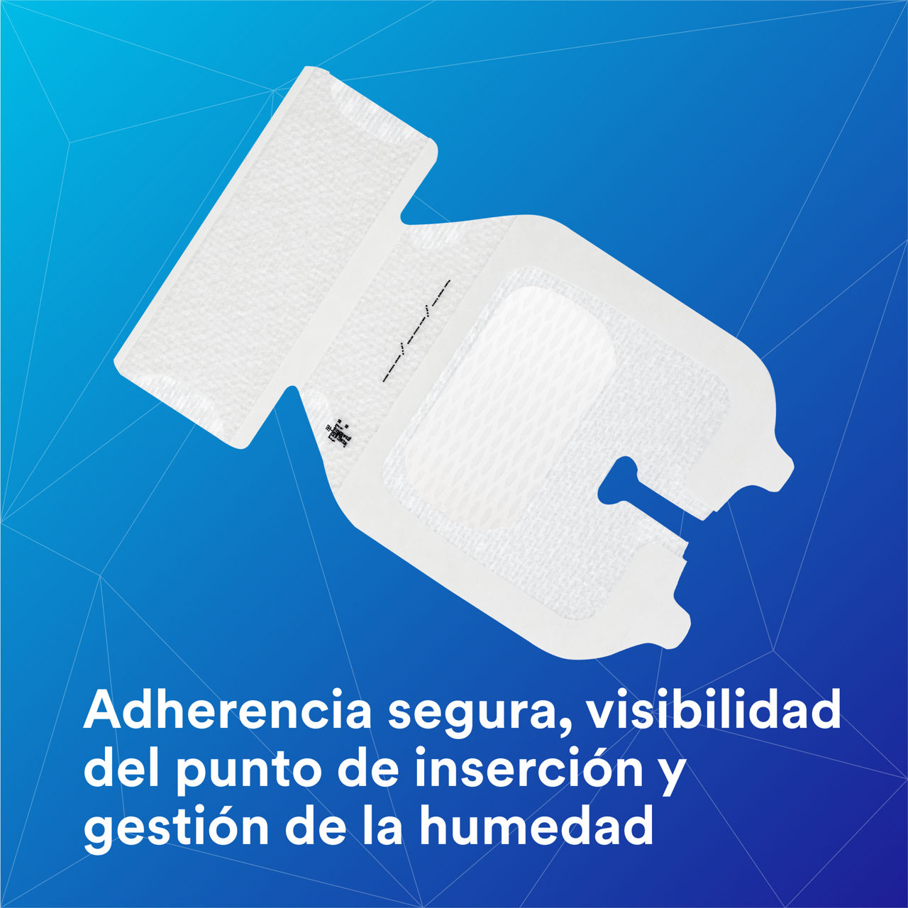 1-1683_Fijación avanzada Tegaderm™ IV:Adhesión segura, visibilidad de la zona, control de la humedad