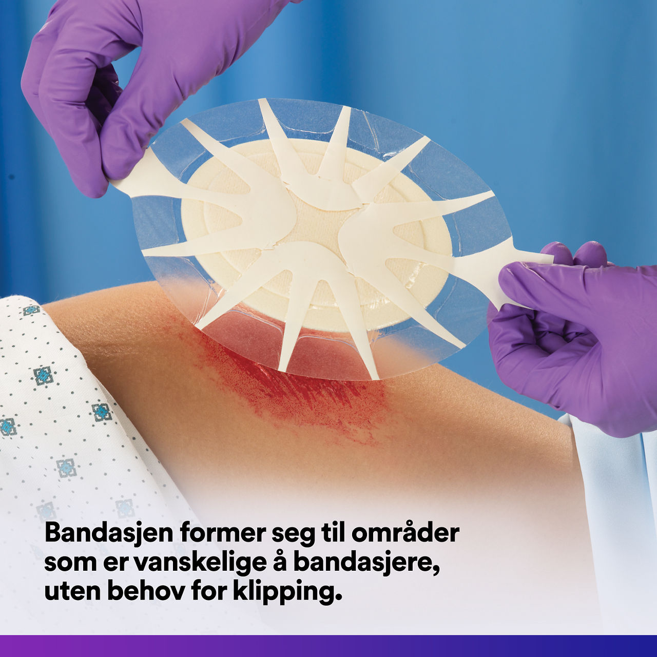 (4)Tegaderm HP Foam: Pustende, vanntett film på baksiden - 90613