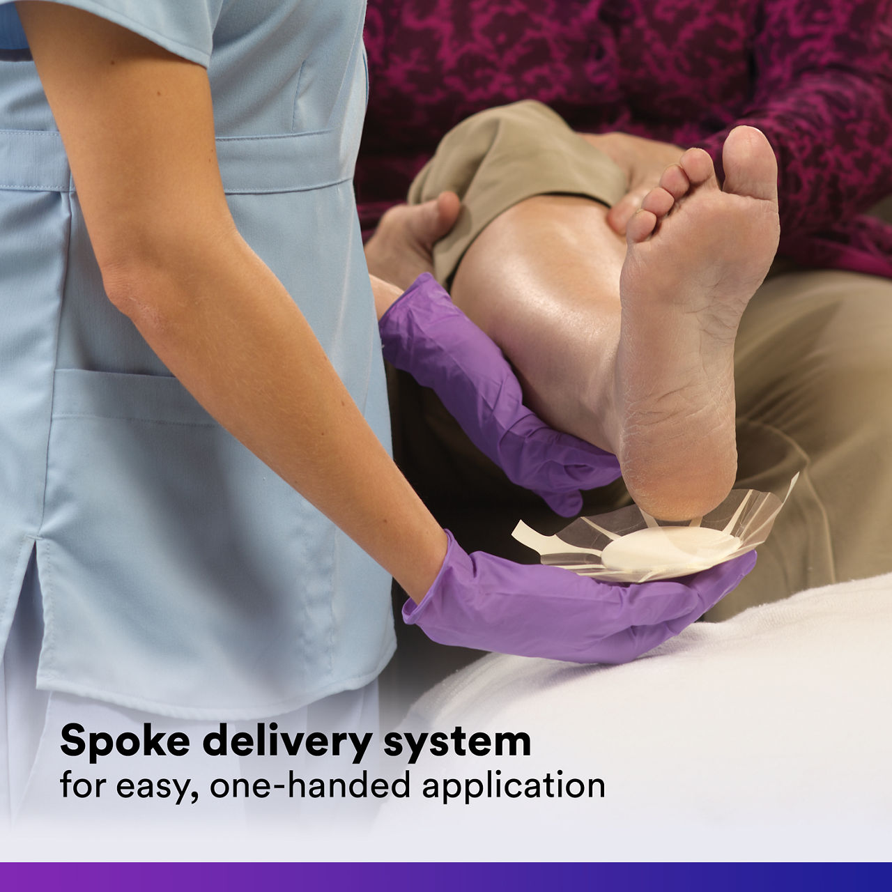 (3) Tegaderm HP Foam: Spoke delivery system for easy, one-handed application