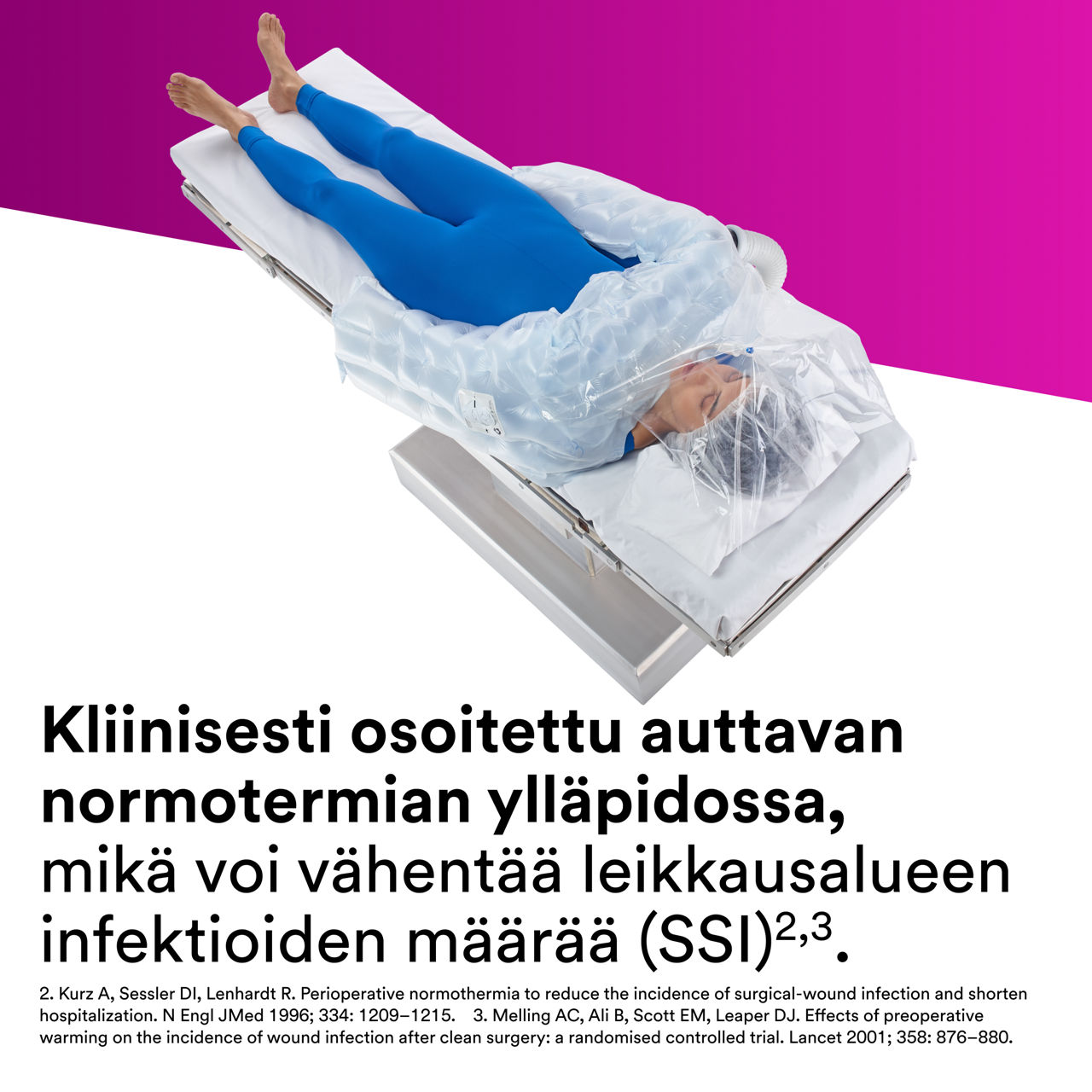 2_Bair Hugger Warming Blanket 622: Kliinisesti todistetusti auttaa ylläpitämään normotermiaa
