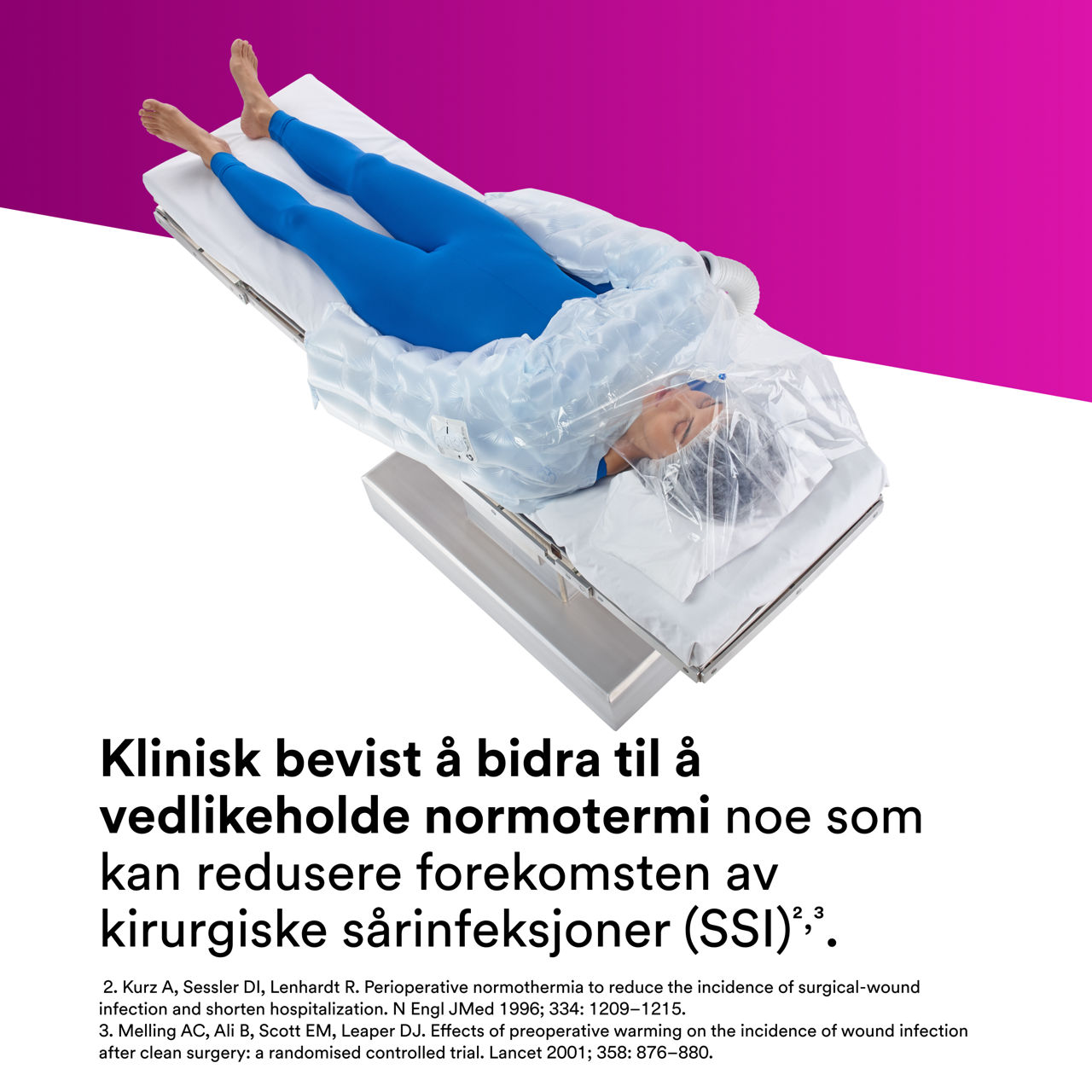 2_Bair Hugger Warming Blanket 622: Klinisk bevist å bidra til å opprettholde normotermi
