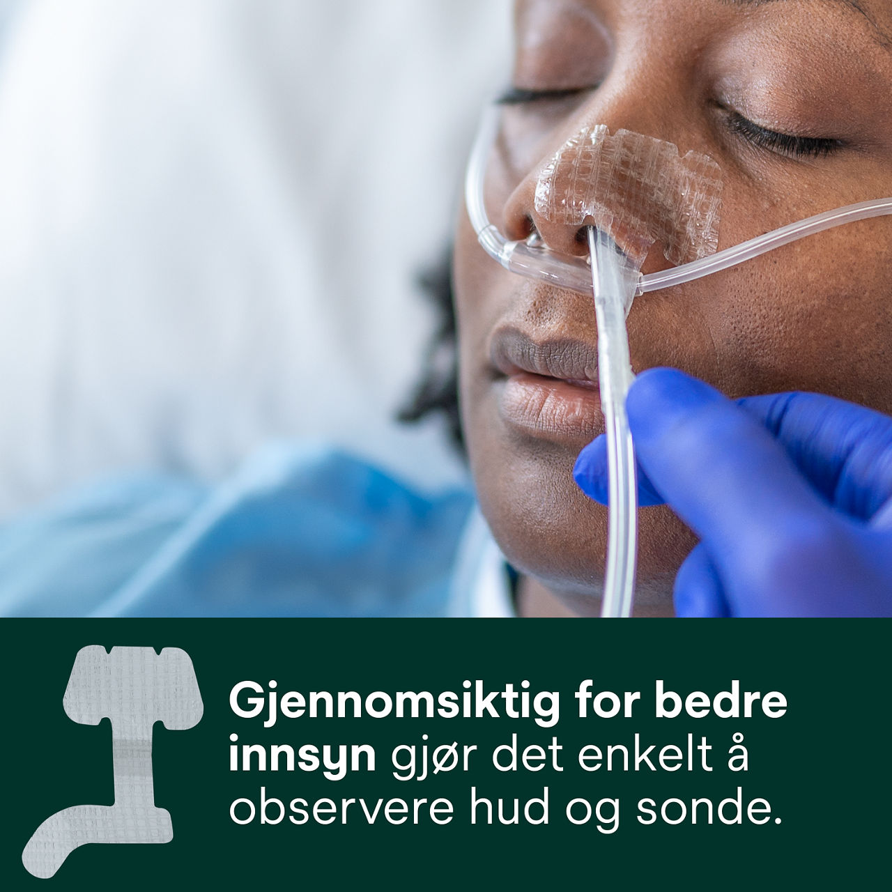 (2) Nasogastrisk fikseringsenhet: Gjennomsiktig for synlighet, muliggjør vurdering av hud og rør