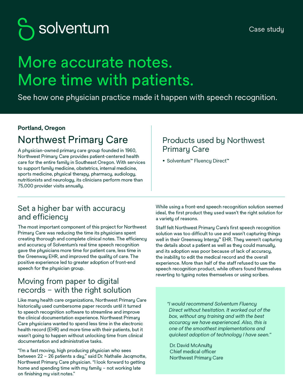 Northwest Primary Care Case Study
