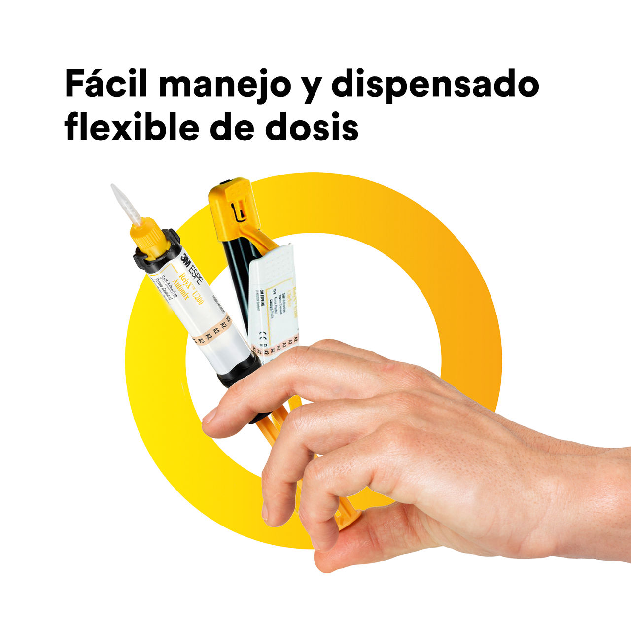 (1) Cemento de resina autoadhesivo RelyX U200: fácil manejo y dosificación flexible
