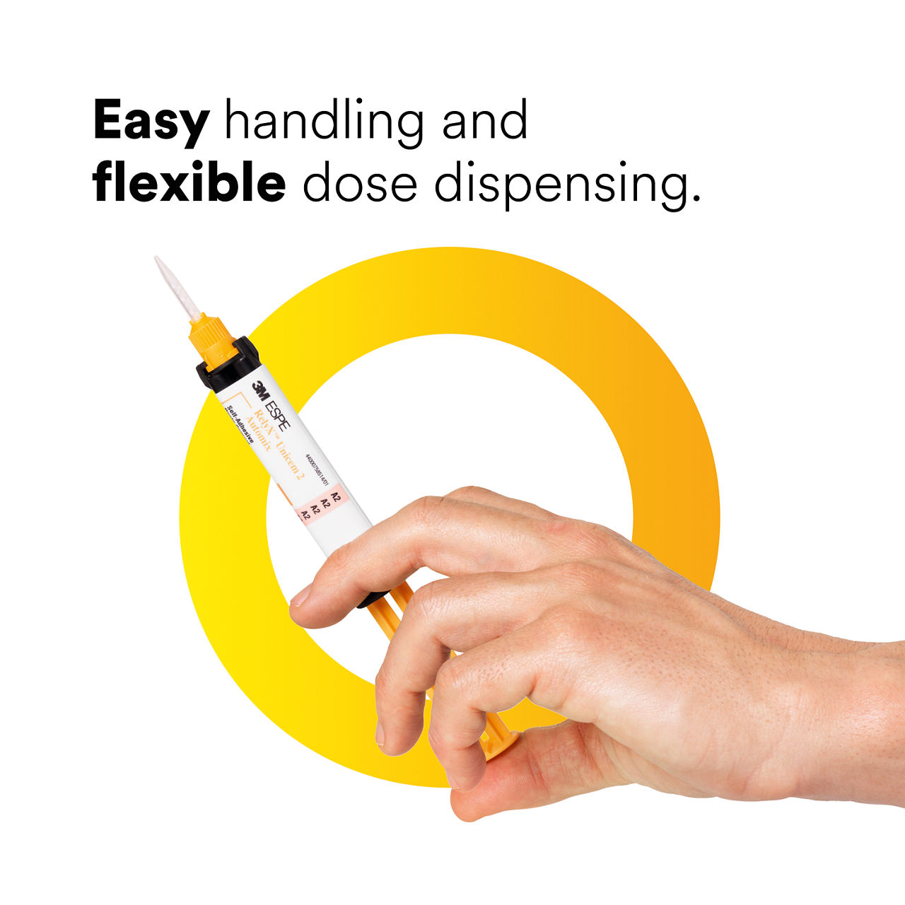 (1) RelyX Unicem 2 Self-Adhesive Resin Cement: Easy handling and flexible dose dispensing