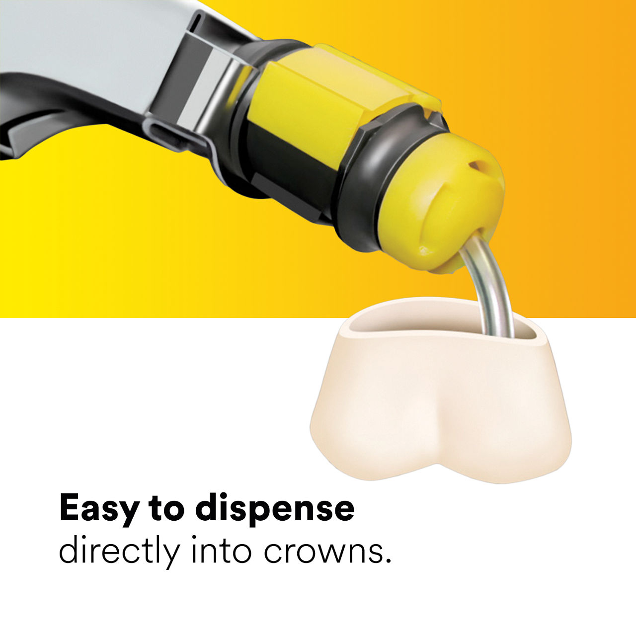 (2) RelyX Unicem Self-Adhesive Resin Cement: Easy to dispense directly into crowns