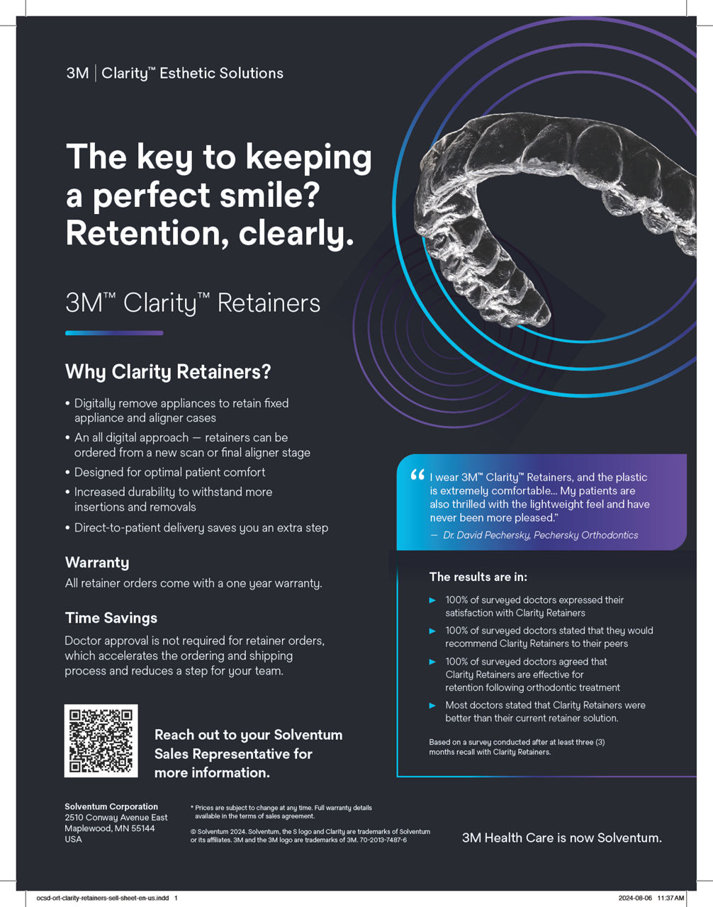 3M Clarity Retainers sell sheet