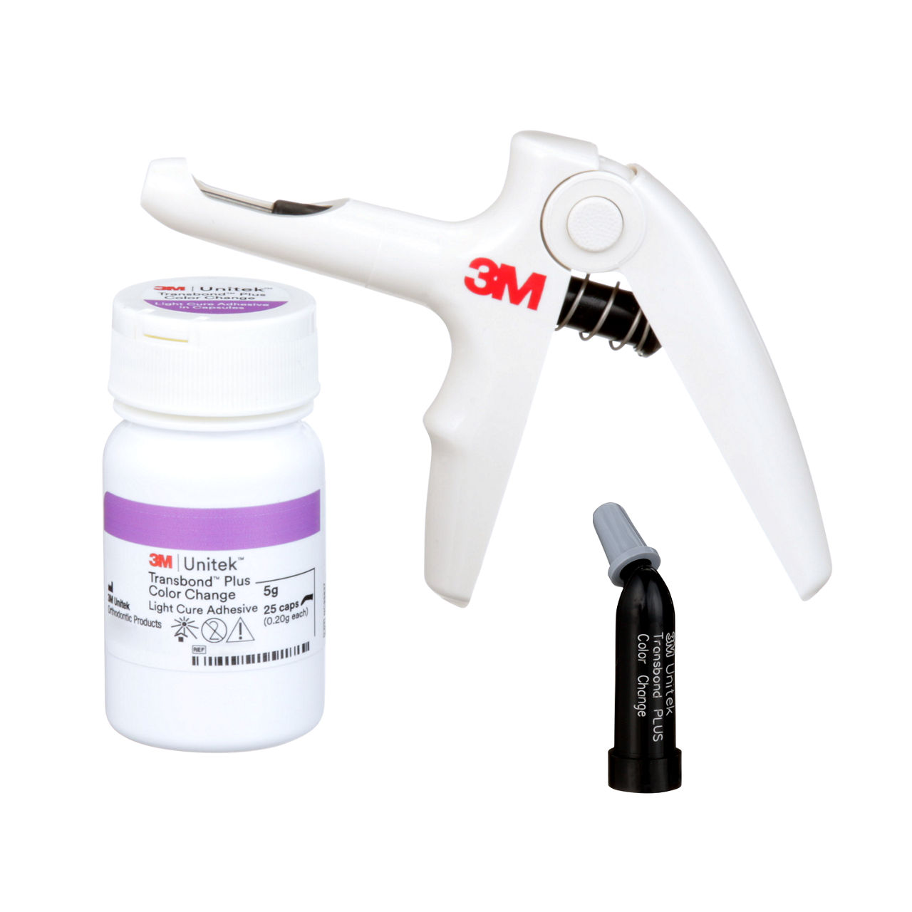 3M™ Transbond™ Plus Color Change Adhesive Kit, 712-102, 25 Capsules,Disp Gun, 0.2 g, 1/Kit